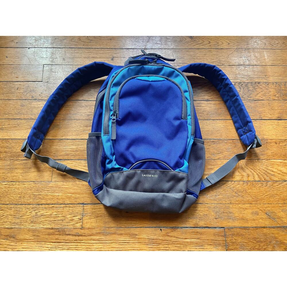 LANDS’ END Kids Small Blue/Gray Backpack